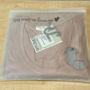 Barefoot Dreams Luxe Milk Jersey Rose MistScoop Neck Short Set - Large